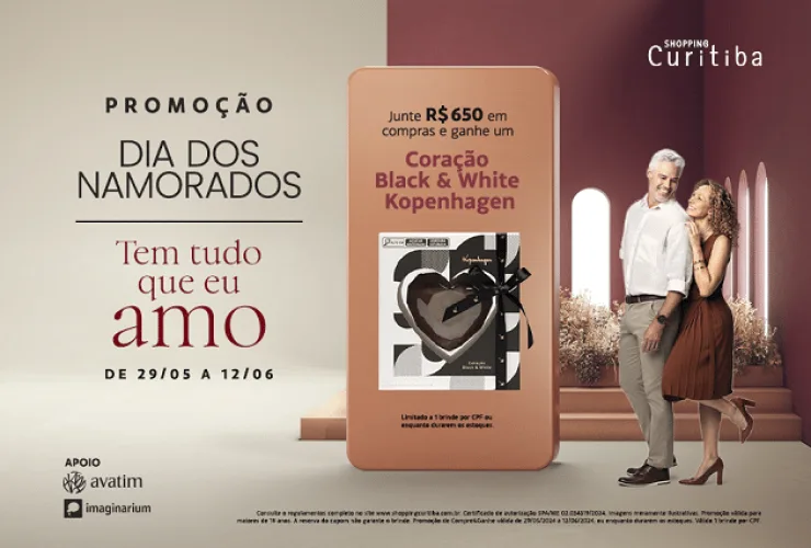 Dia dos Namorados: Shopping Curitiba tem Compre &amp; Ganhe com chocolate da Kopenhagen