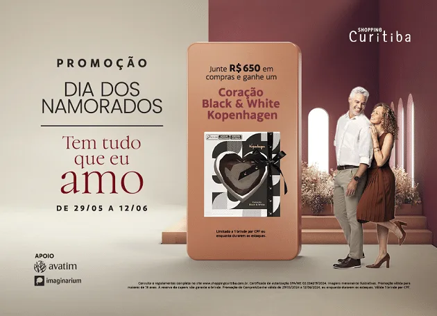 Dia dos Namorados: Shopping Curitiba tem Compre &amp; Ganhe com chocolate da Kopenhagen