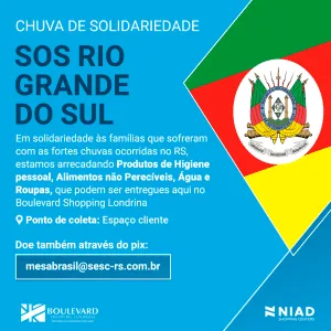 Boulevard Shopping Londrina é ponto de arrecadação de doações para o Rio Grande do Sul