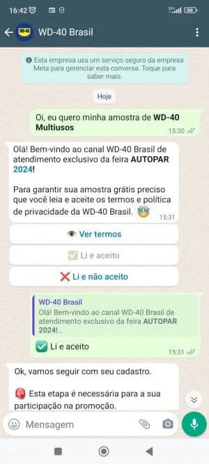 Bot WhatsApp oficial para expositores na Autopar 2024