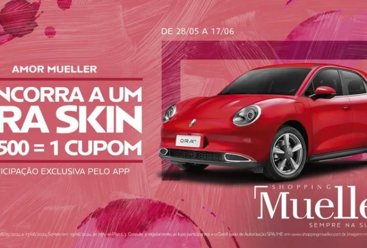 Shopping Mueller sorteia carro elétrico e traz experiência exclusiva para celebrar o Dia dos Namorados