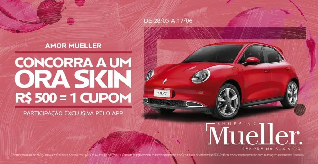 Shopping Mueller sorteia carro elétrico e traz experiência exclusiva para celebrar o Dia dos Namorados