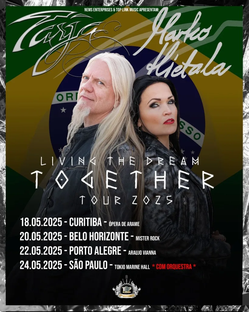 Tarja e Marko Hietala retornam ao Brasil com turnê histórica