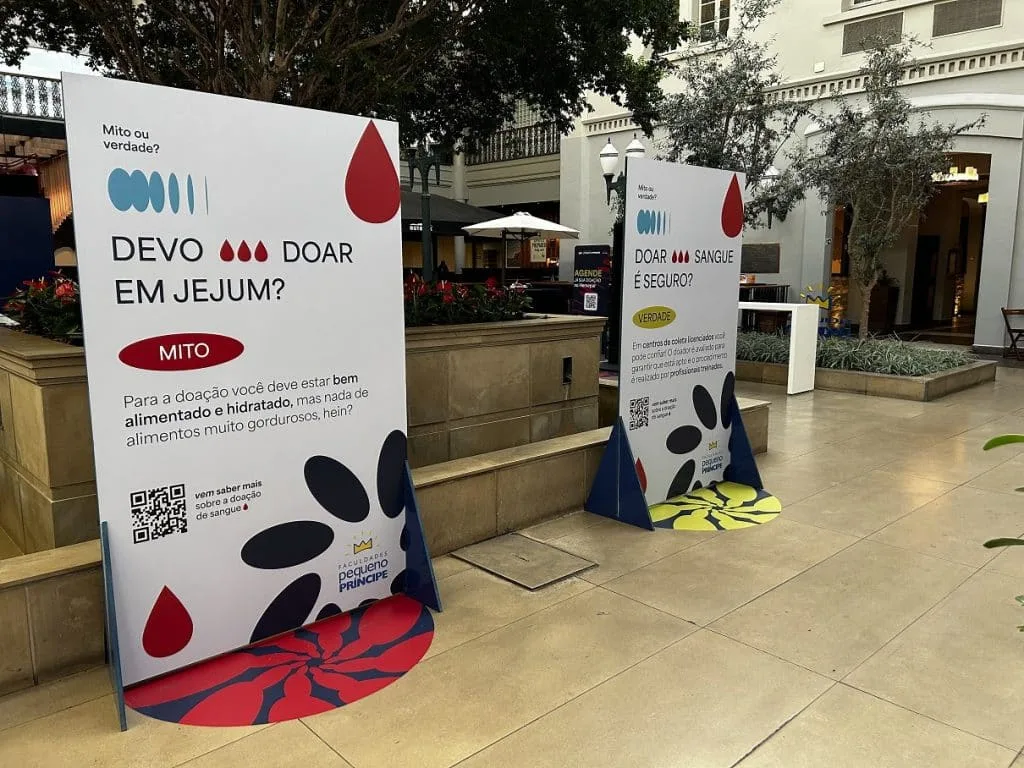 Dia do Doador de Sangue (14): Shopping Curitiba e Faculdades Pequeno Príncipe realizam ação de conscientização