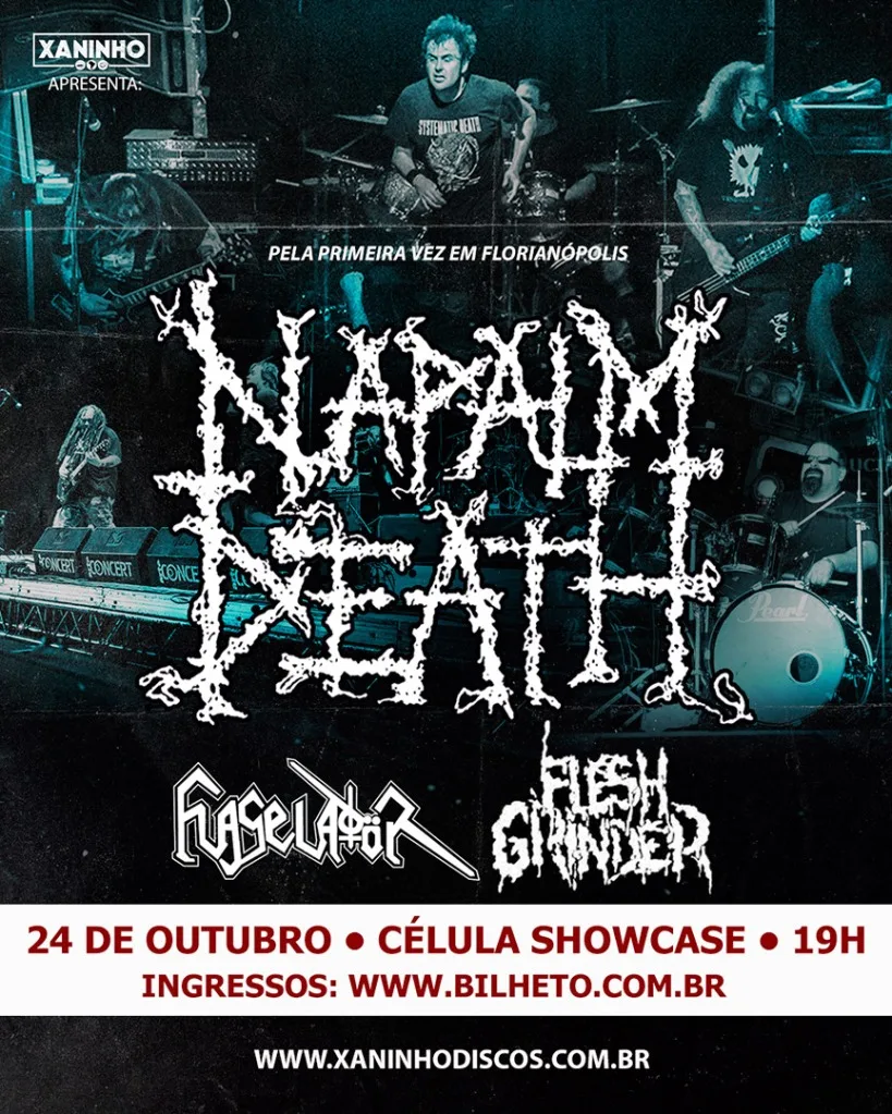 Napalm Death adiciona apresentação em Florianópolis em turnê pelo Brasil em outubro