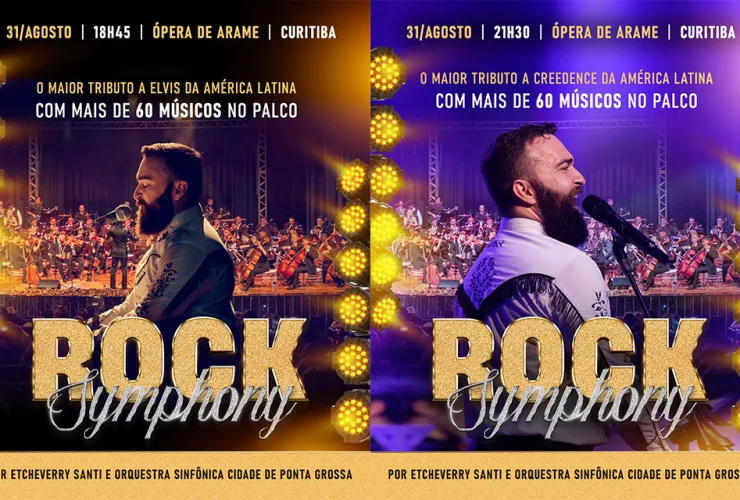 Curitiba recebe o Rock Symphony interpretando clássicos de Elvis e Creedence Clearwater Revival em dois concertos na Ópera de Arame