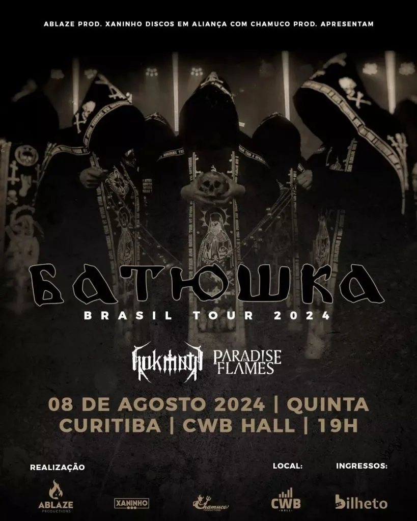 Metal extremo dos poloneses do Batushka passa por Curitiba dia 08 de agosto