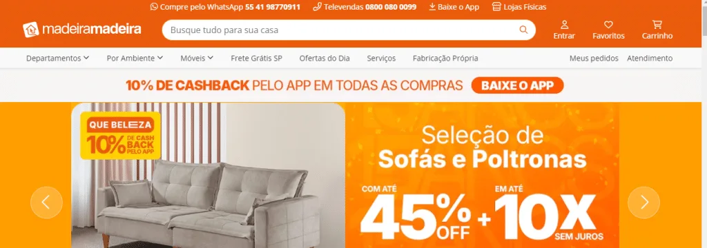 MadeiraMadeira comemora 15 anos com descontos de até 60% no seu aplicativo, site e canais de venda