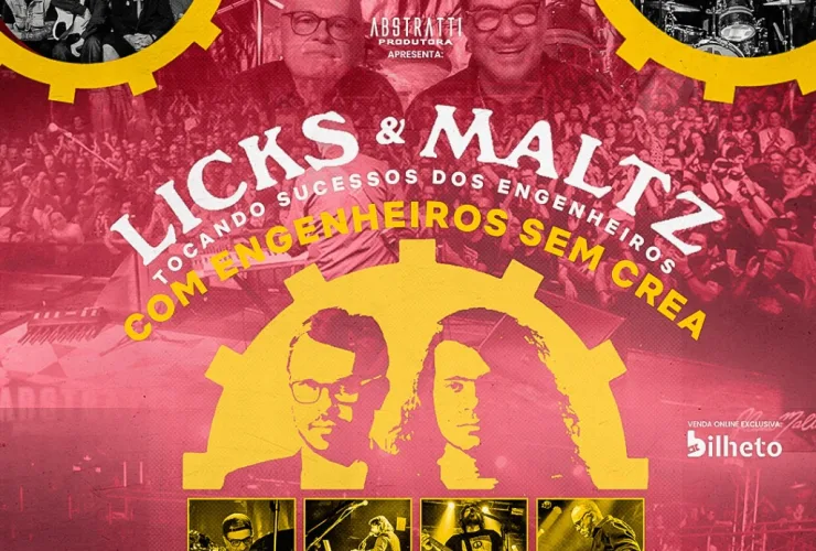 Licks &amp; Maltz com os Engenheiros sem CREA celebram legado do Engenheiros do Hawaii em Curitiba nesta semana