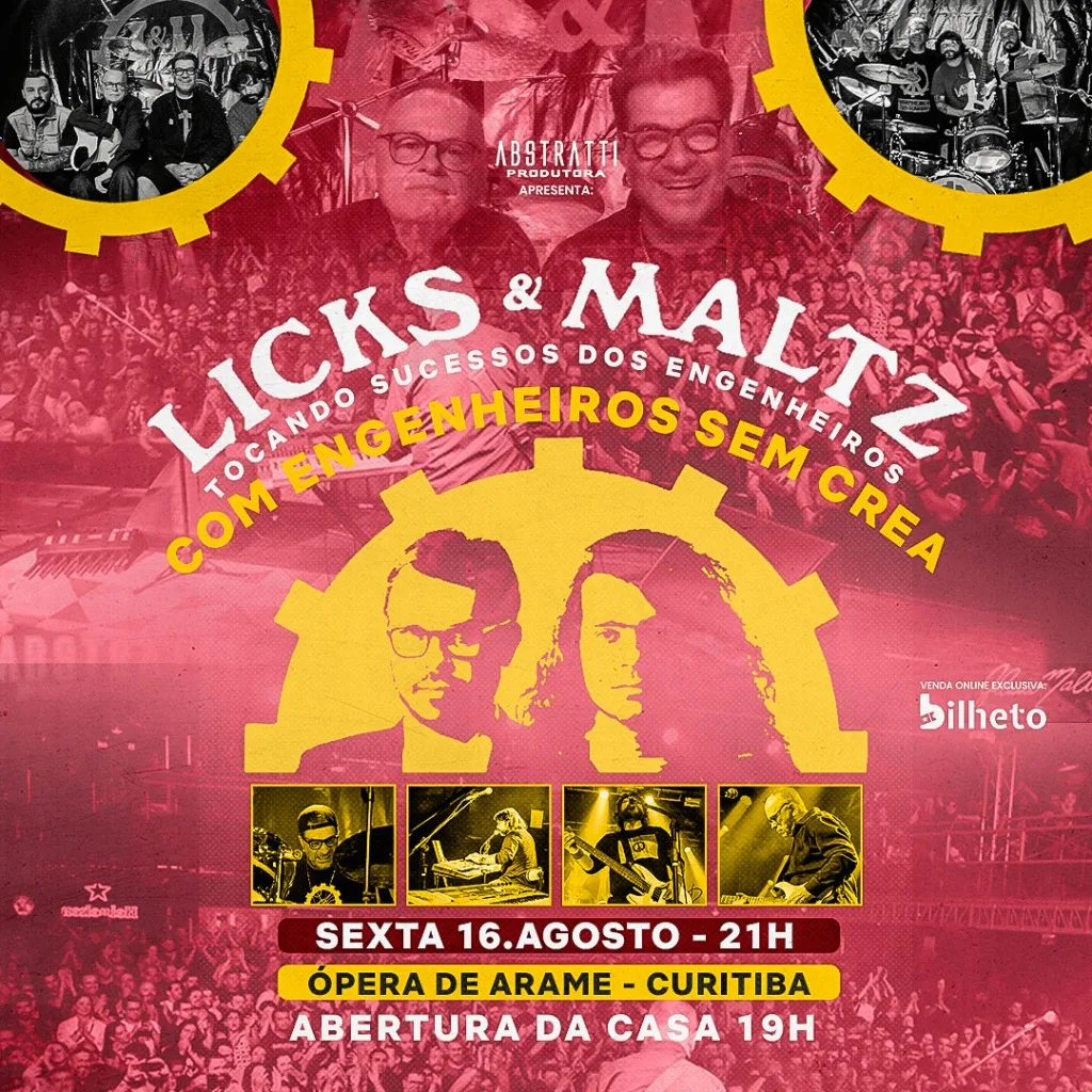 Licks &amp; Maltz com os Engenheiros sem CREA celebram legado do Engenheiros do Hawaii em Curitiba nesta semana