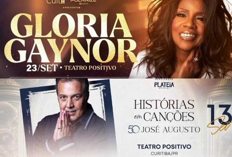 Ícones da música nacional e internacional brilham na programação de setembro do Teatro Positivo e Teatro UP Experience