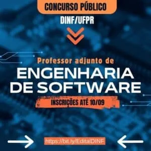 "Inscrições para professor de engenharia de software da UFPR encerram em 10 de setembro"