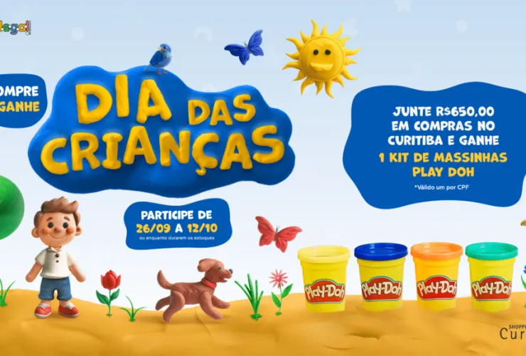 Shopping Curitiba lança promoção de Dia das Crianças, com kit de massinhas da Play Doh