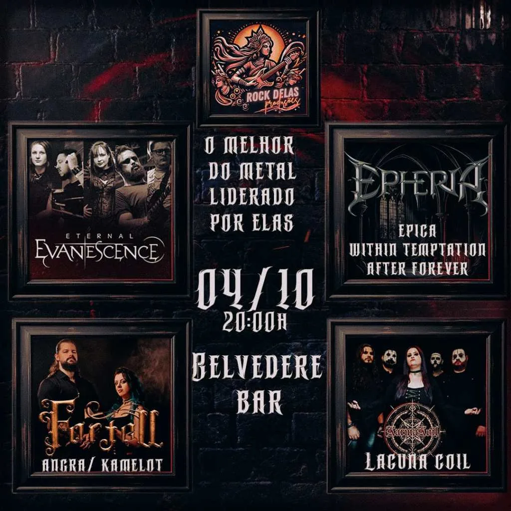 Tradicional festival RockDelas reúne tributos a Evanescence (Eternal), Angra e Kamelot com banda Fortell e outros clássicos no Belvedere em Curitiba