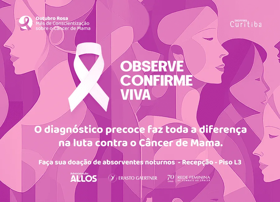 Outubro Rosa: Shopping Curitiba arrecada doações para o Erasto Gaertner