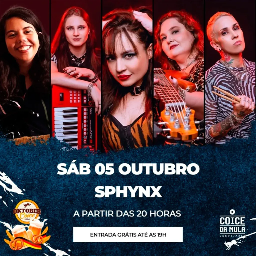 Sphynx apresenta clássicos do Hard Rock em evento especial na cervejaria Coice Da Mula