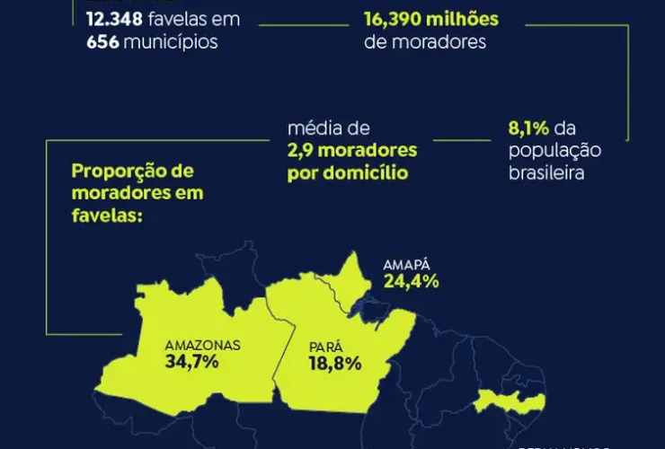Brasília (DF), 07/11/2024 - Arte para a matéria Censo das favelas. Arte/Agência Brasil
