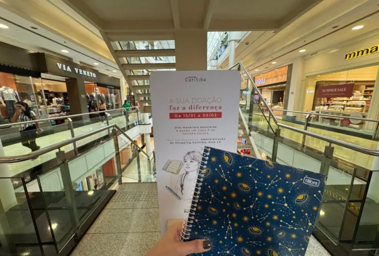 Últimos dias da arrecadação de material escolar no Shopping Curitiba