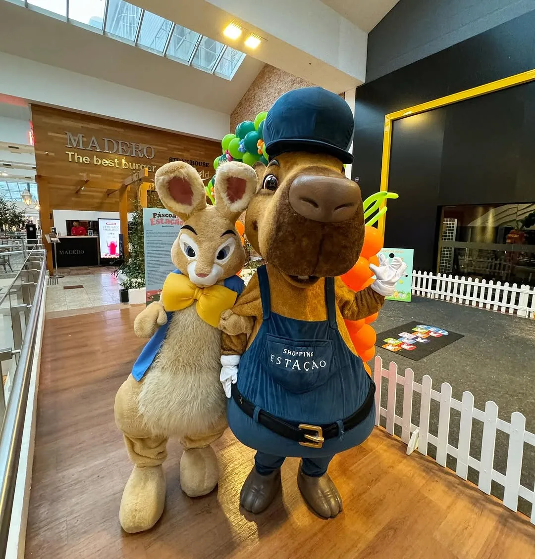 Café com o Coelho e oficinas de biscoito em formato de coelho e de capivara são atrações gratuitas do Shopping Estação