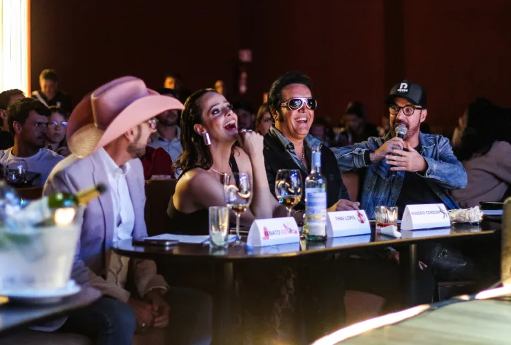 Jurados Renato Rosa, da dupla Rosa e Rosinha,  Thai Lopis, da  banda Nega Fulô e Diogo Portugal - Créditos - Clara Lins