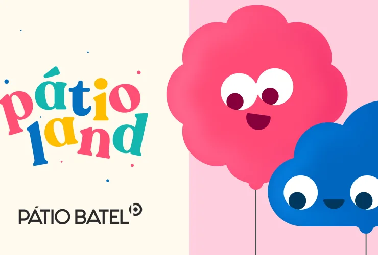 Playground Pátio Land no Pátio Batel com estruturas de escalada e tobogã para crianças