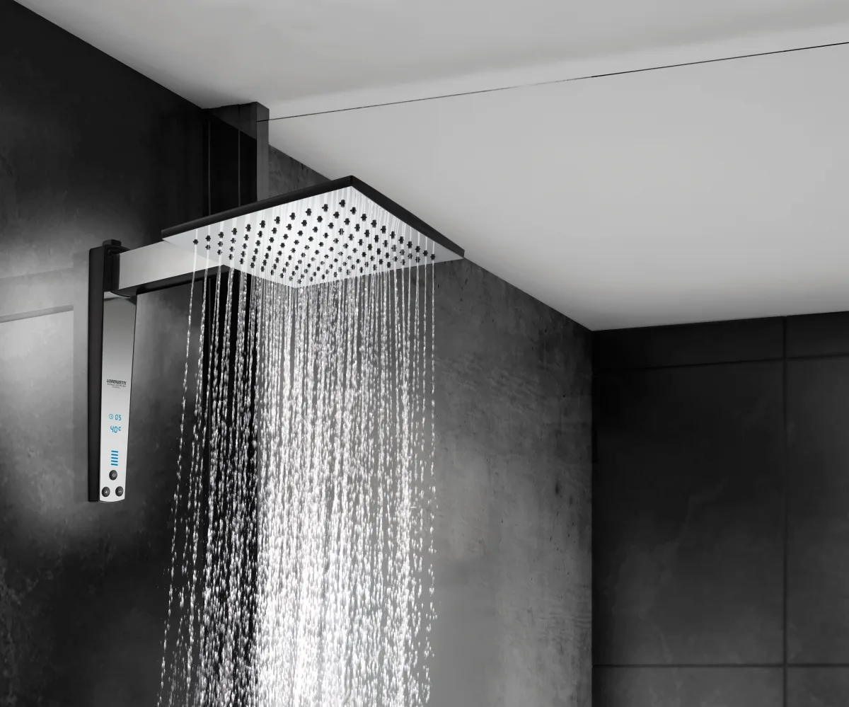 Ambiente aquecido e acolhedor ideal para o banho em dias frios