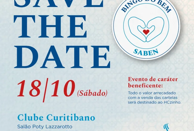 Evento beneficente Bingo do Bem Saben em Curitiba, no Clube Curitibano, arrecada fundos para o HCzinho.