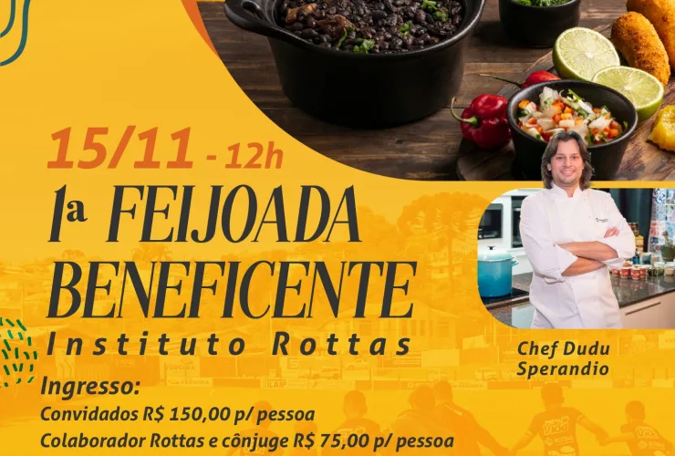 Chef Dudu Sperandio prepara feijoada beneficente no Instituto Rottas