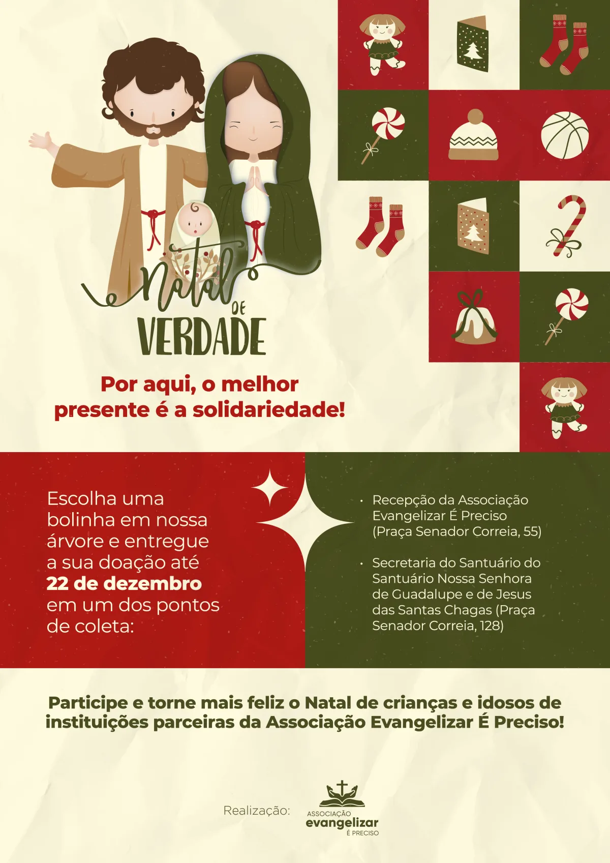 Campanha “Natal de Verdade” da Evangelizar troca bolinhas de Natal por presentes