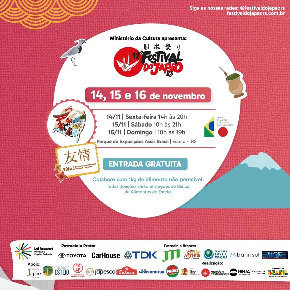 Sakura apoia o Festival do Japão RS 2025 e celebra a amizade entre Brasil e Japão