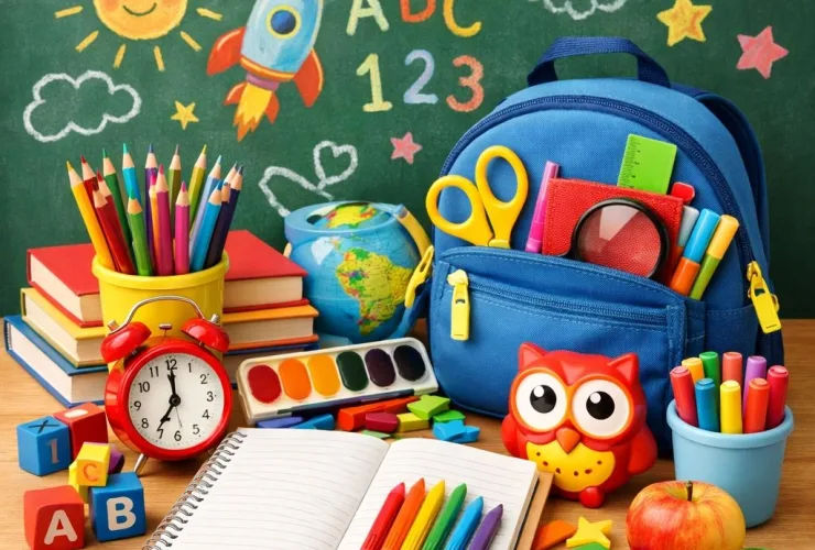 Lista de material escolar organizada para economizar