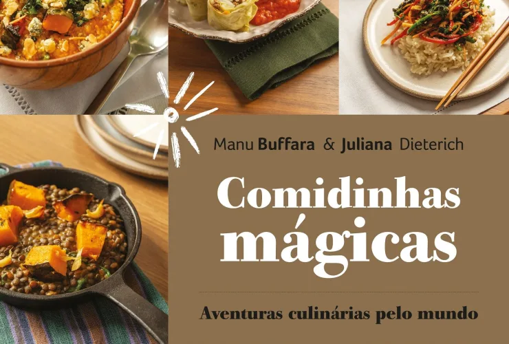 Livro Comidinhas mágicas com receitas infantis criado pela chef Manu Buffara e pela escritora Juliana Dieterich