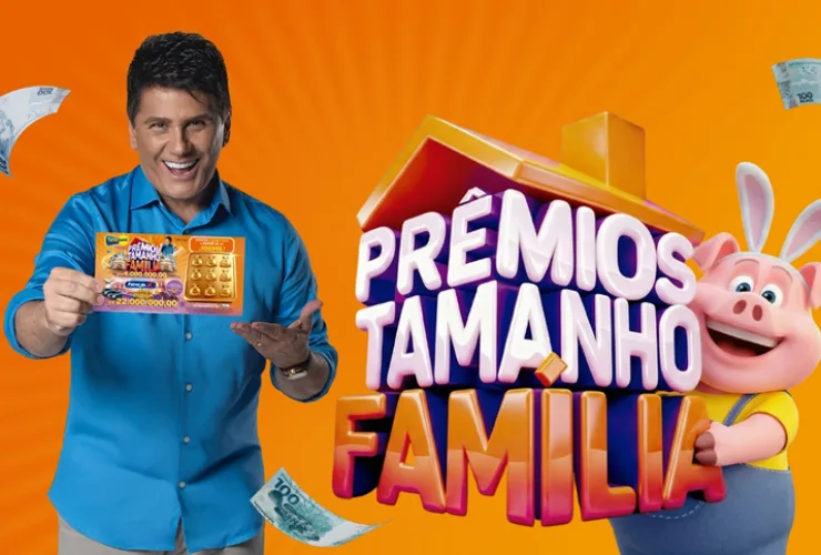Cartela da Tele Sena de Páscoa com prêmios e números para sorteio exibida em campanha promocional