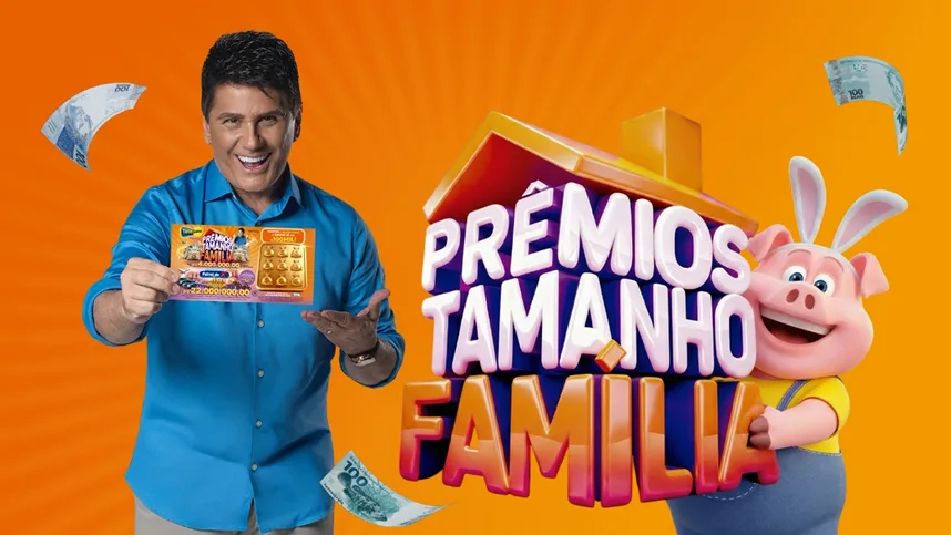 Cartela da Tele Sena de Páscoa com prêmios e números para sorteio exibida em campanha promocional