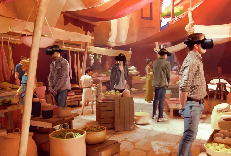 Exposição imersiva do Coliseu com realidade virtual e cenografia da Roma Antiga no Shopping Vila Olímpia