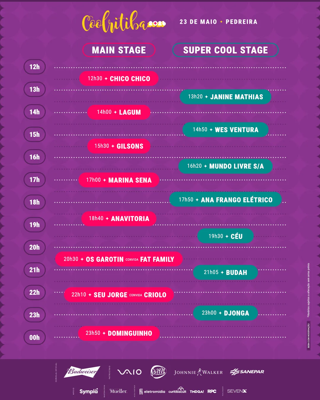 Festival Coolritiba 2026 acontece neste sábado com grandes nomes na Pedreira