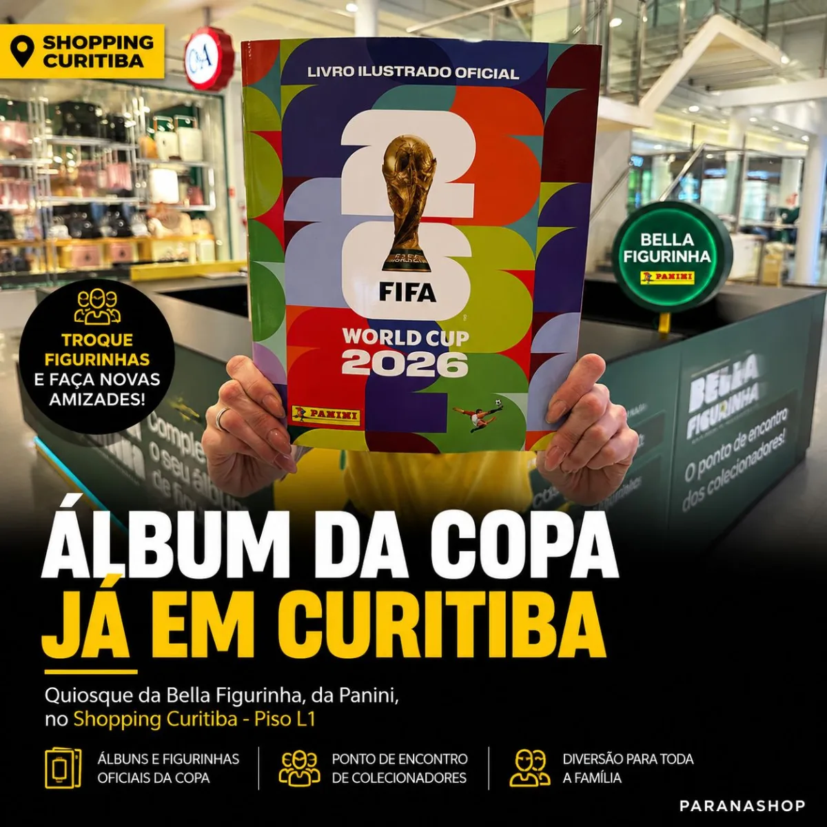 Shopping Curitiba inaugura espaço para compra e troca de figurinhas da Copa