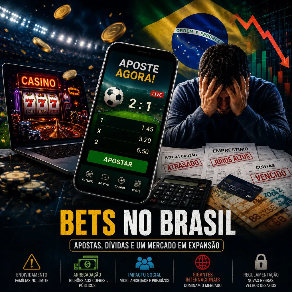 A febre das bets no Brasil: regulamentacao, dividas e o poder das gigantes internacionais