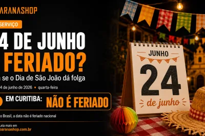 Calendário mostra 24 de junho, Dia de São João, com bandeirinhas de festa junina