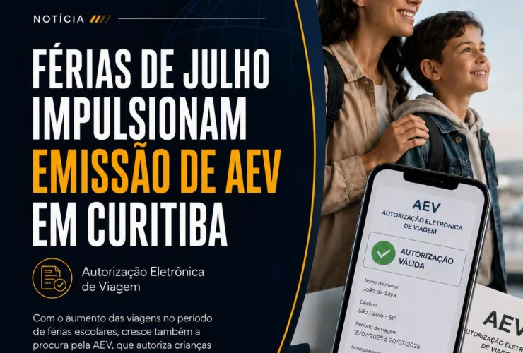 Férias de julho impulsionam emissão de Autorização Eletrônica de Viagem em Curitiba