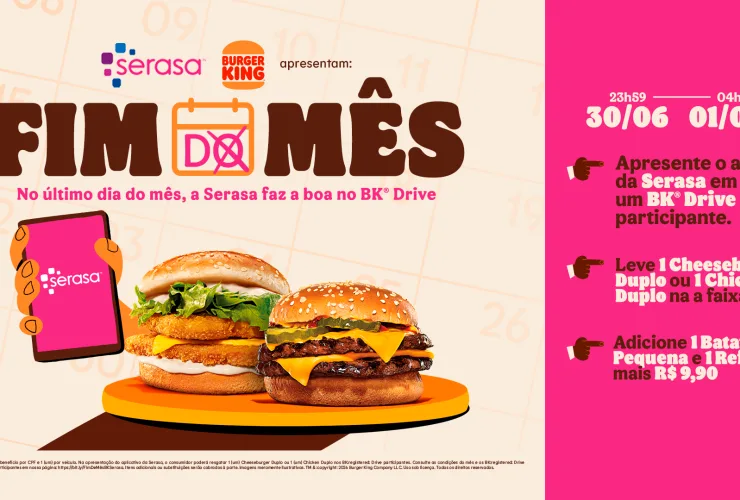 Burger King e Serasa distribuem sanduíche grátis na madrugada de fim de mês