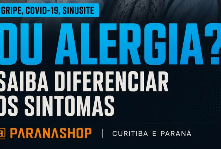 Pessoa com sintomas respiratórios no inverno, em matéria sobre diferenças entre gripe, Covid-19, sinusite e alergias respiratórias.