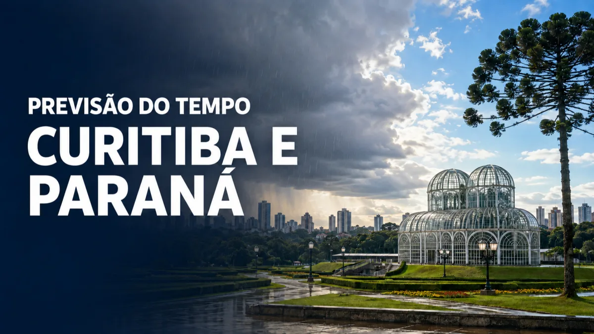 Previsão do tempo para Curitiba e Paraná, com chuva até sábado e tempo firme a partir de domingo