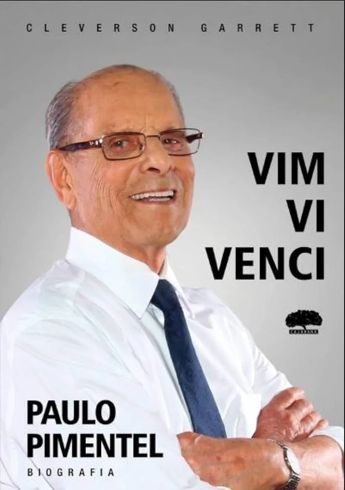 Fotografia de Paulo Cruz Pimentel com elementos que representam o desenvolvimento econômico e institucional do Paraná.