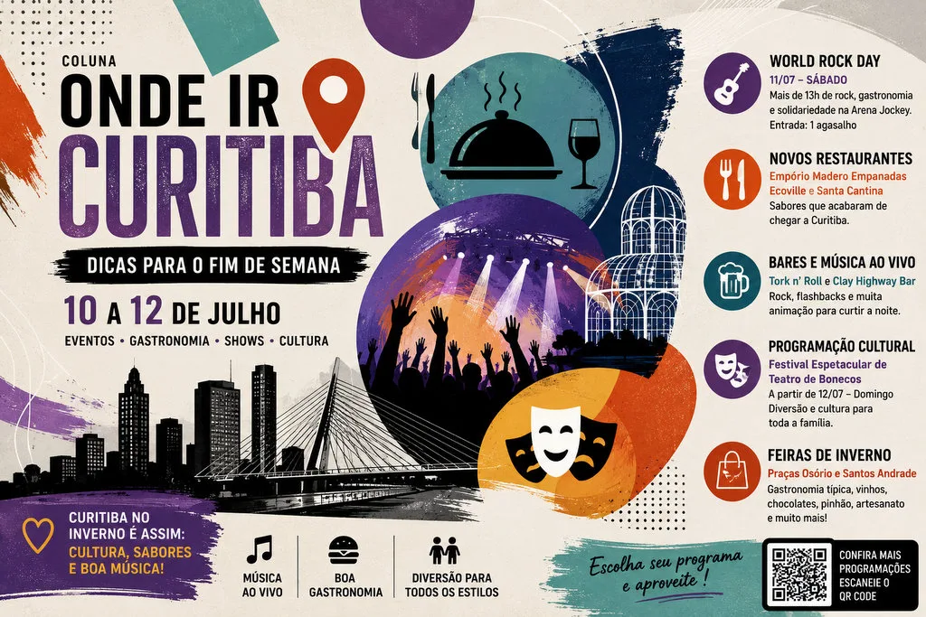 Público aproveita festival de inverno em Curitiba com shows ao vivo, gastronomia e lazer ao ar livre.