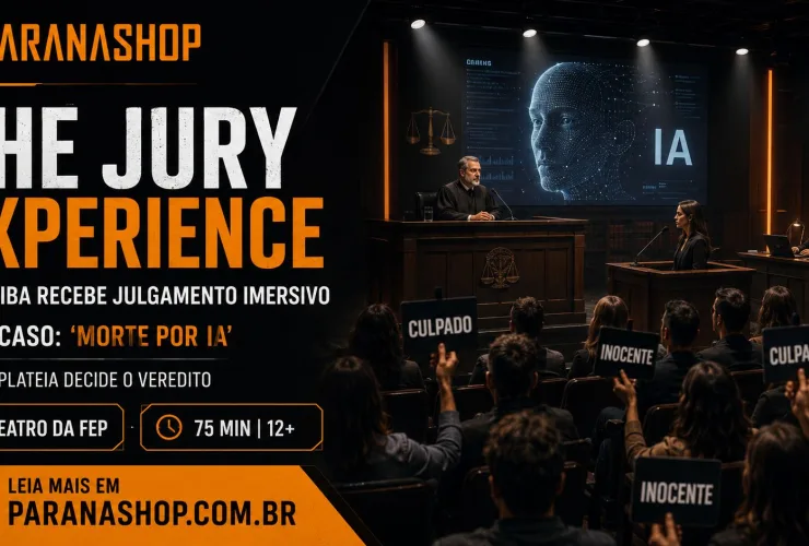 Espetáculo The Jury Experience em Curitiba simula julgamento imersivo sobre morte causada por inteligência artificial