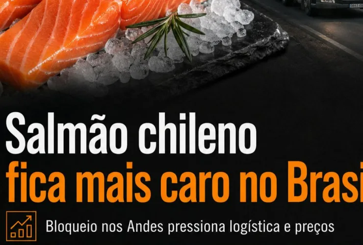 Salmão chileno fica mais caro no Brasil após bloqueio nos Andes e pressão logística