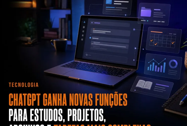 ChatGPT ganha novas funções para estudos, projetos, arquivos e tarefas mais complexas