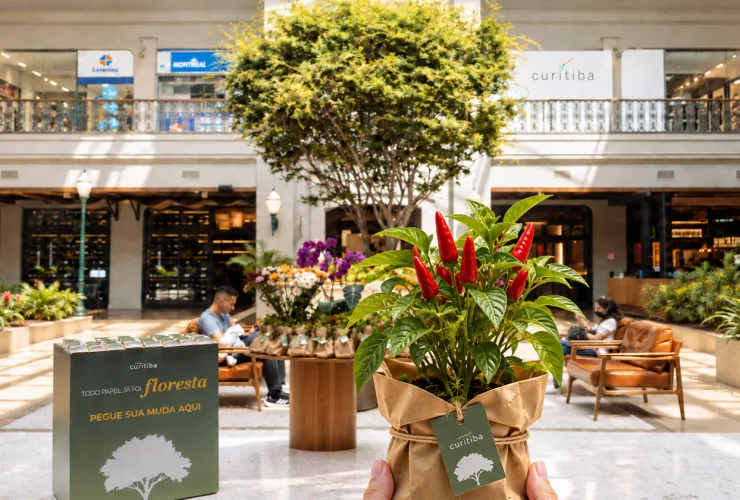 Shopping Curitiba celebra o Dia da Árvore com distribuição de mudas e adubo produzido a partir de seus próprios resíduos