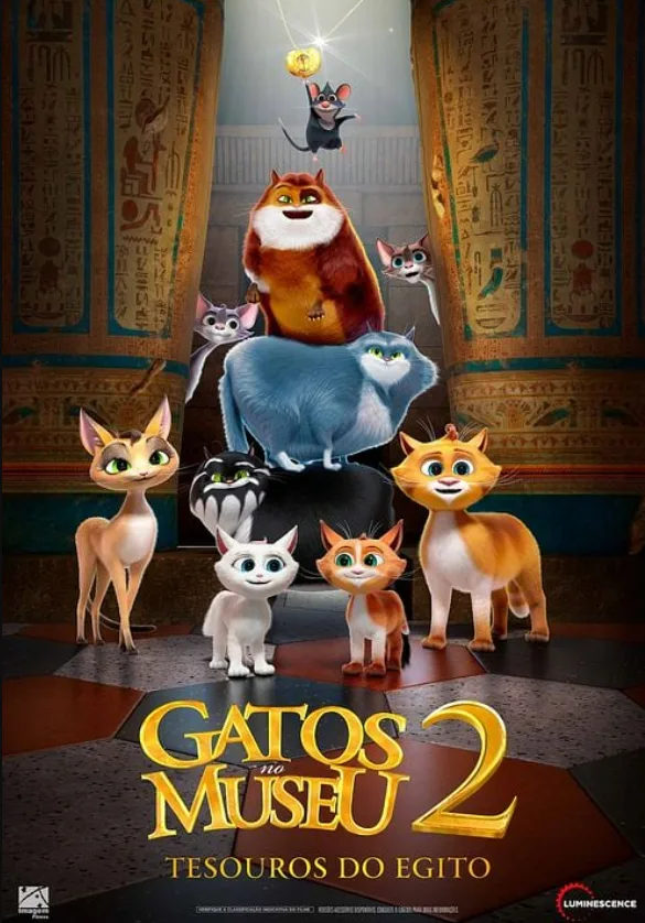 Gatos no Museu 2: animação sobre tesouro egípcio já está em cartaz no Brasil